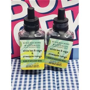BBW White Tea + Sage & Pineapple Mango BLENDS Fragrance Wallflower 2 Refills